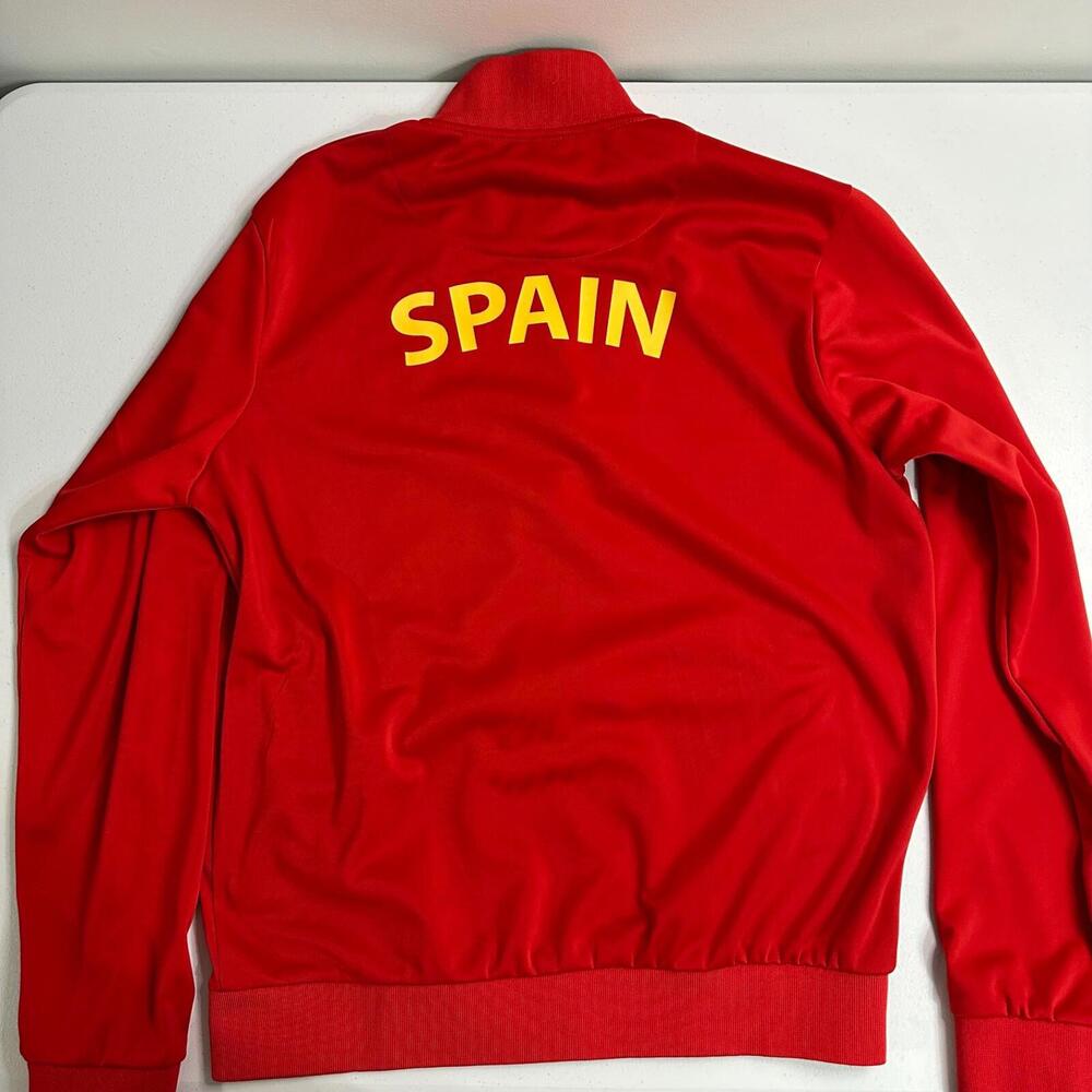 Adidas Spain Soccer Jacket Mens Large Red National Team Warm Up Track Top